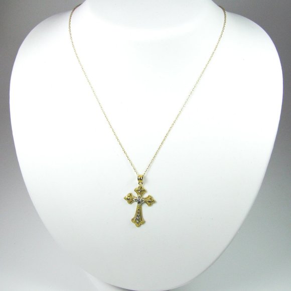 14K Gold Cross Necklace - Picture 3 of 8